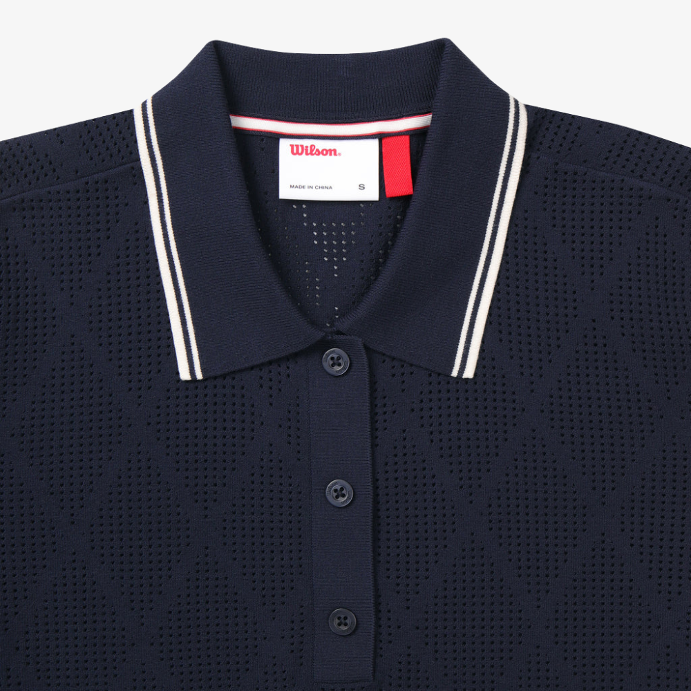 Áo Polo Nữ Wilson Women's Addison Knit Polo Classic Navy - Ảnh 4