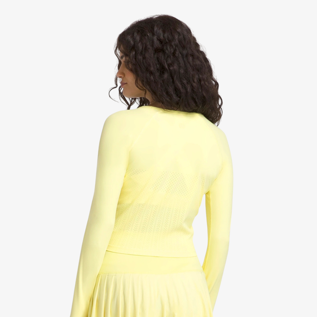 Áo Dài Tay Thể Thao Nữ Wilson Women Laser Lace Long Sleeve Lemonade - Ảnh 5