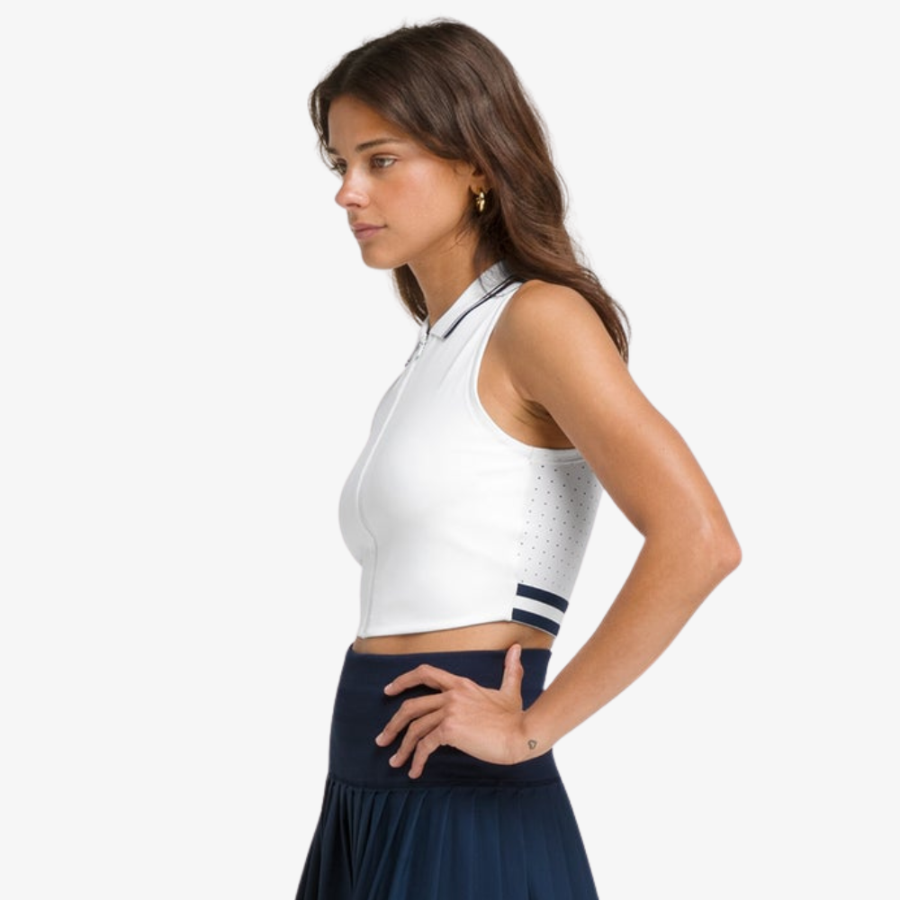 Wilson Riverside Cropped Sleeveless Polo Áo Polo Không Tay Nữ White - Ảnh 7