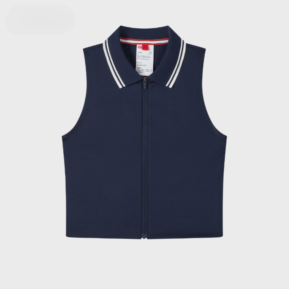 Wilson Riverside Cropped Sleeveless Polo Áo Polo Không Tay Nữ Xanh Navy - Ảnh 2