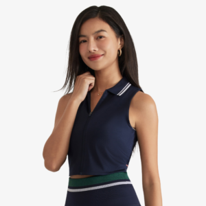 Wilson Riverside Cropped Sleeveless Polo Áo Polo Không Tay Nữ Xanh Navy