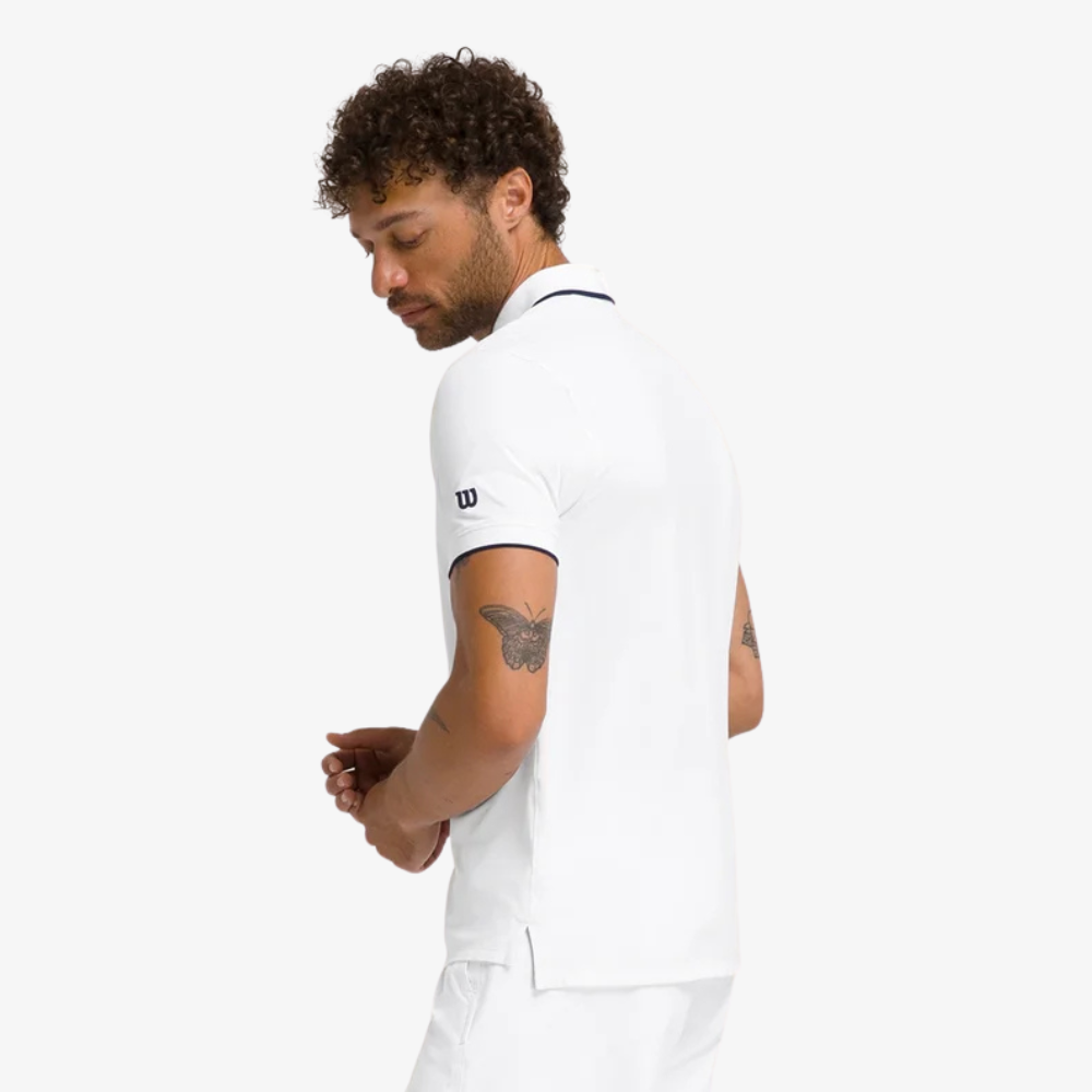 Wilson Advantage Zip Polo Áo Polo Nam White - Ảnh 5