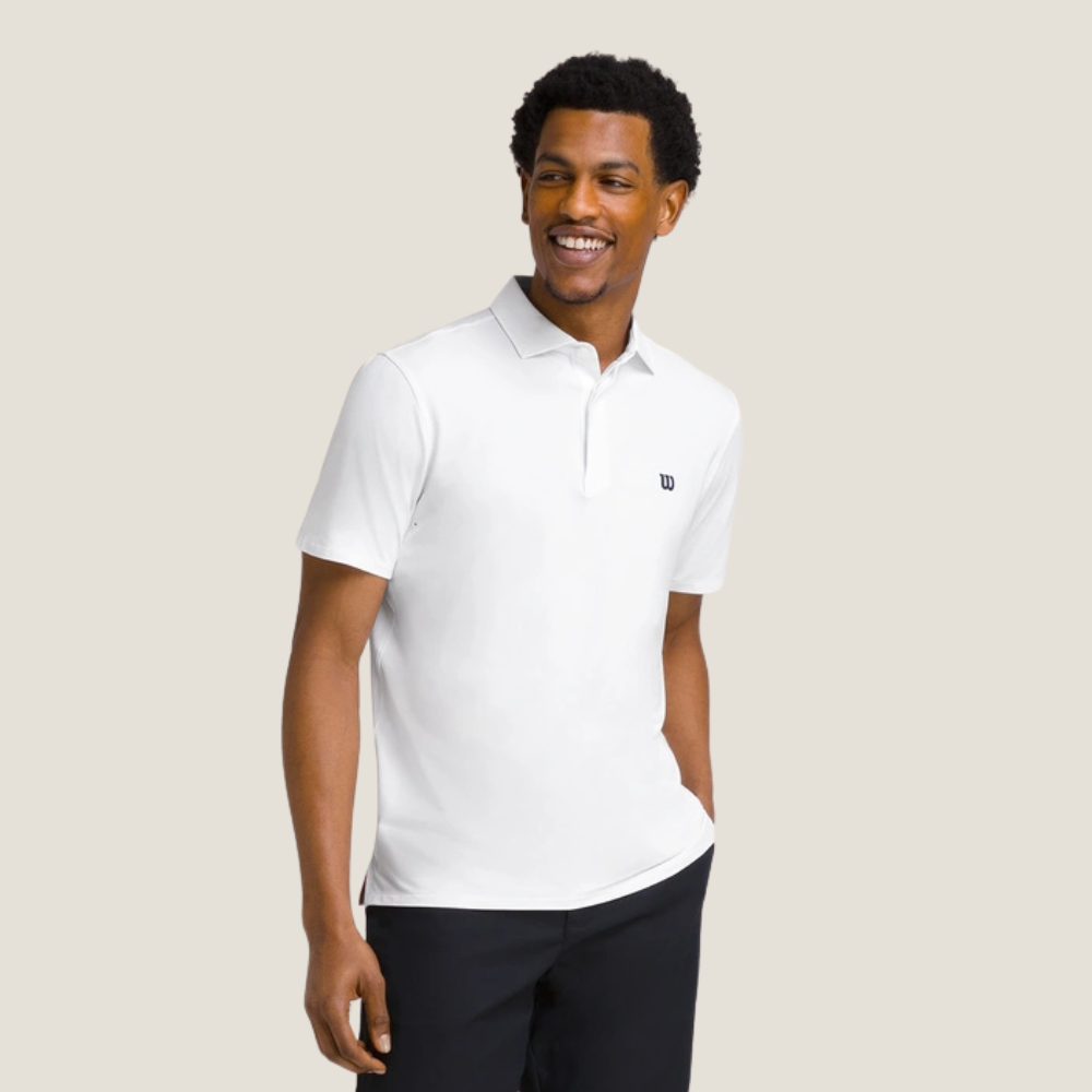 Wilson Men League Polo Áo Polo Nam Black White - Ảnh 5