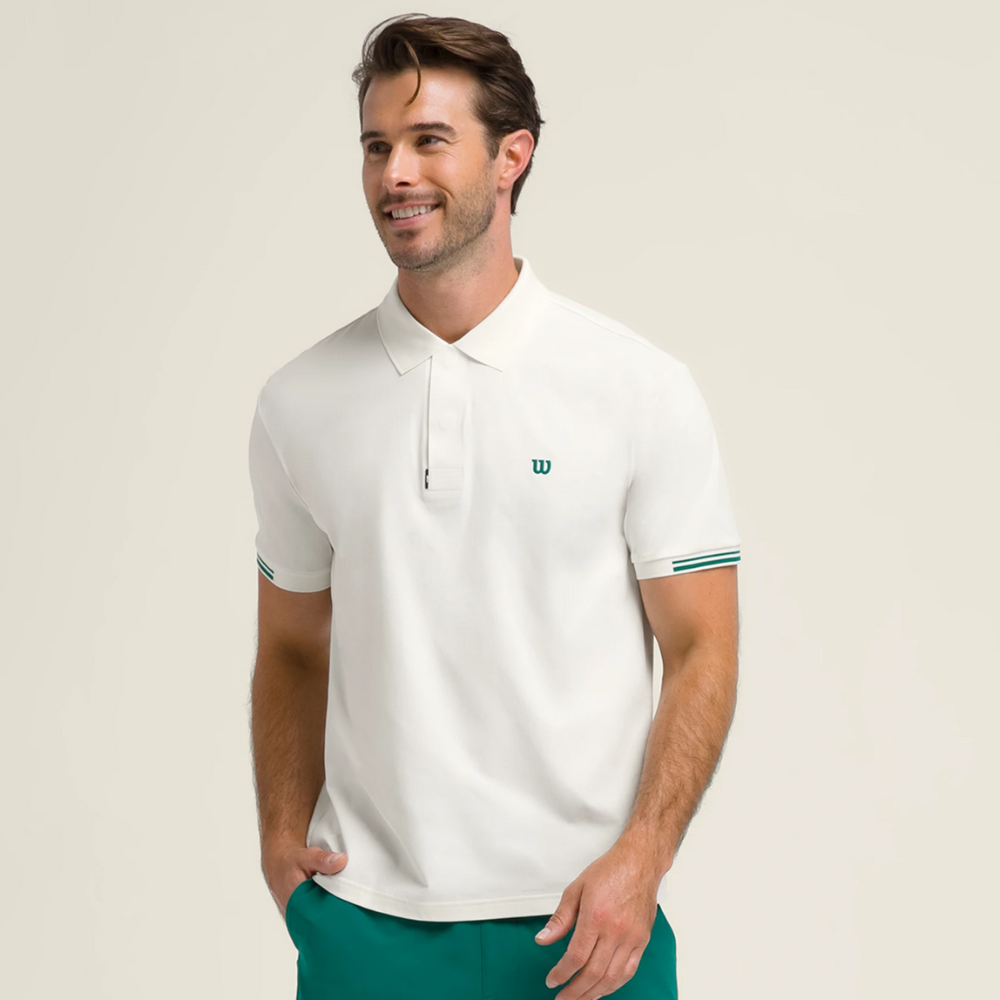 Wilson Timeless All Sport Polo Áo Polo Nam Sandrift - Ảnh 3