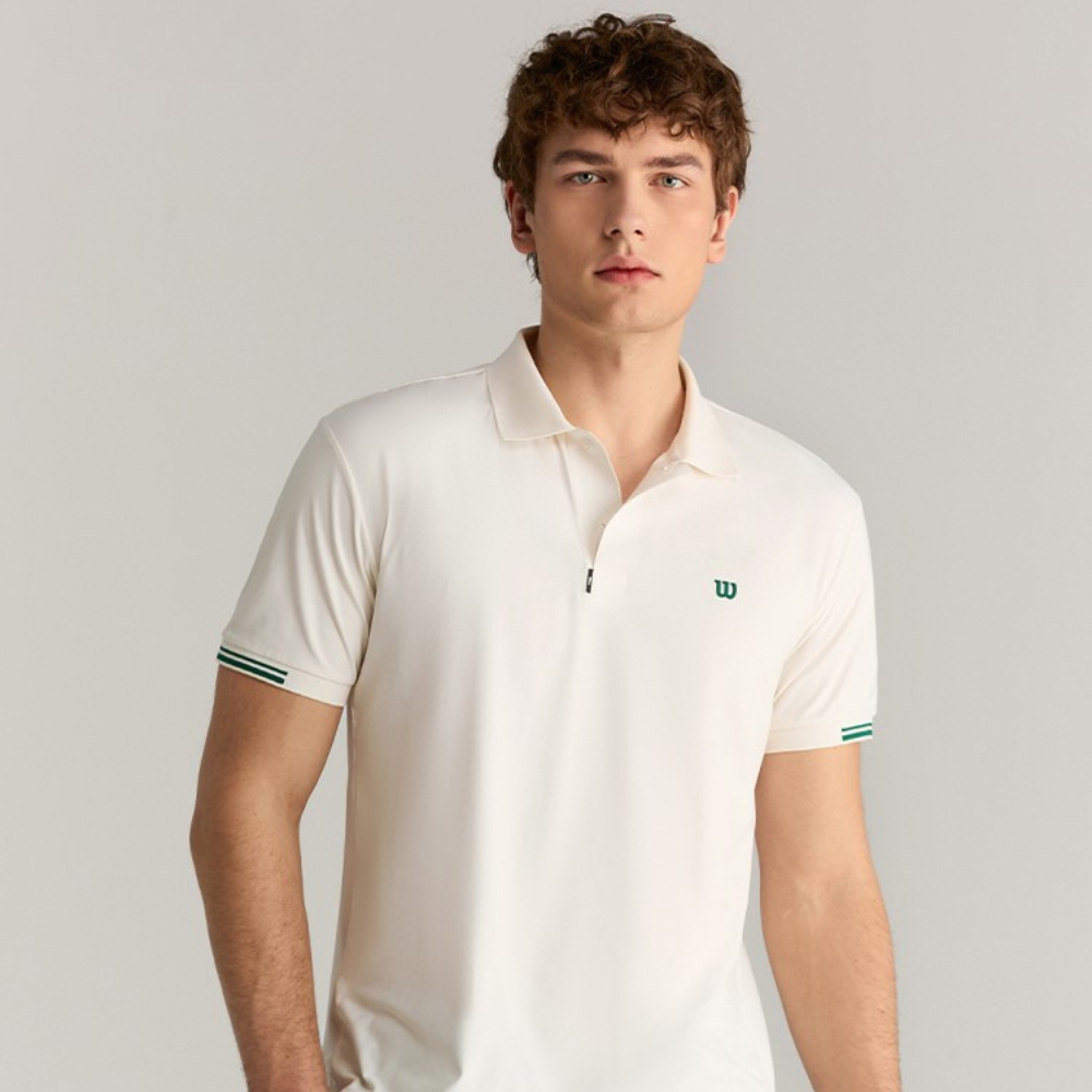 Wilson Timeless All Sport Polo Áo Polo Nam Sandrift - Ảnh 4
