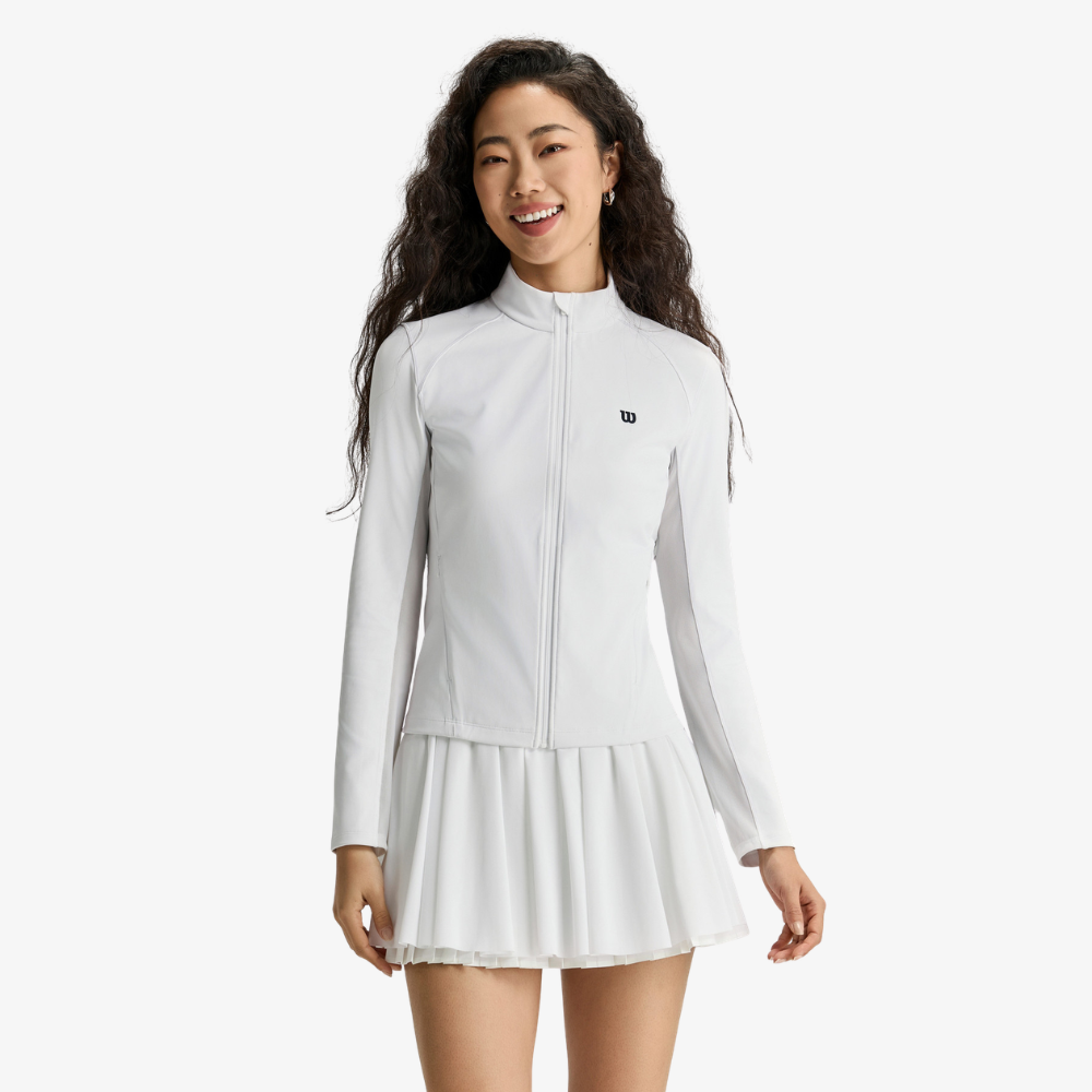 Áo Khoác Thể Thao Nữ Wilson Women Forehand Full Zip Jacket Bright White