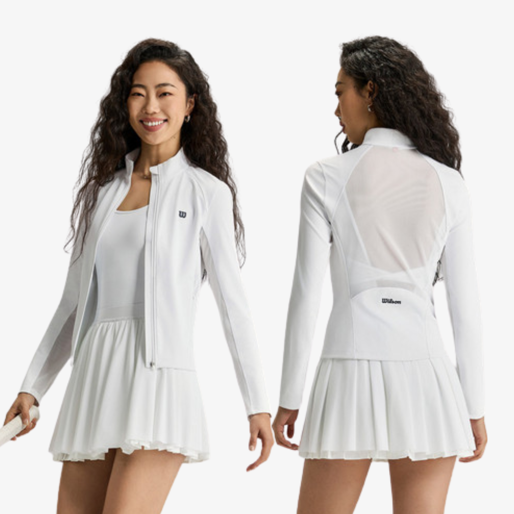 Áo Khoác Thể Thao Nữ Wilson Women Forehand Full Zip Jacket Bright White - Ảnh 3