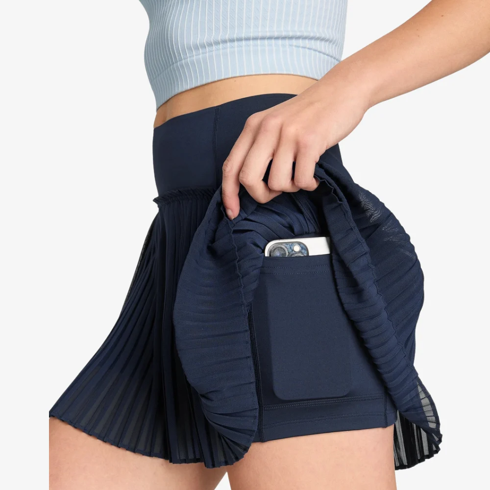 Chân Váy Nữ Wilson Women Mesh Pleat Skirt Classic Navy - Ảnh 4