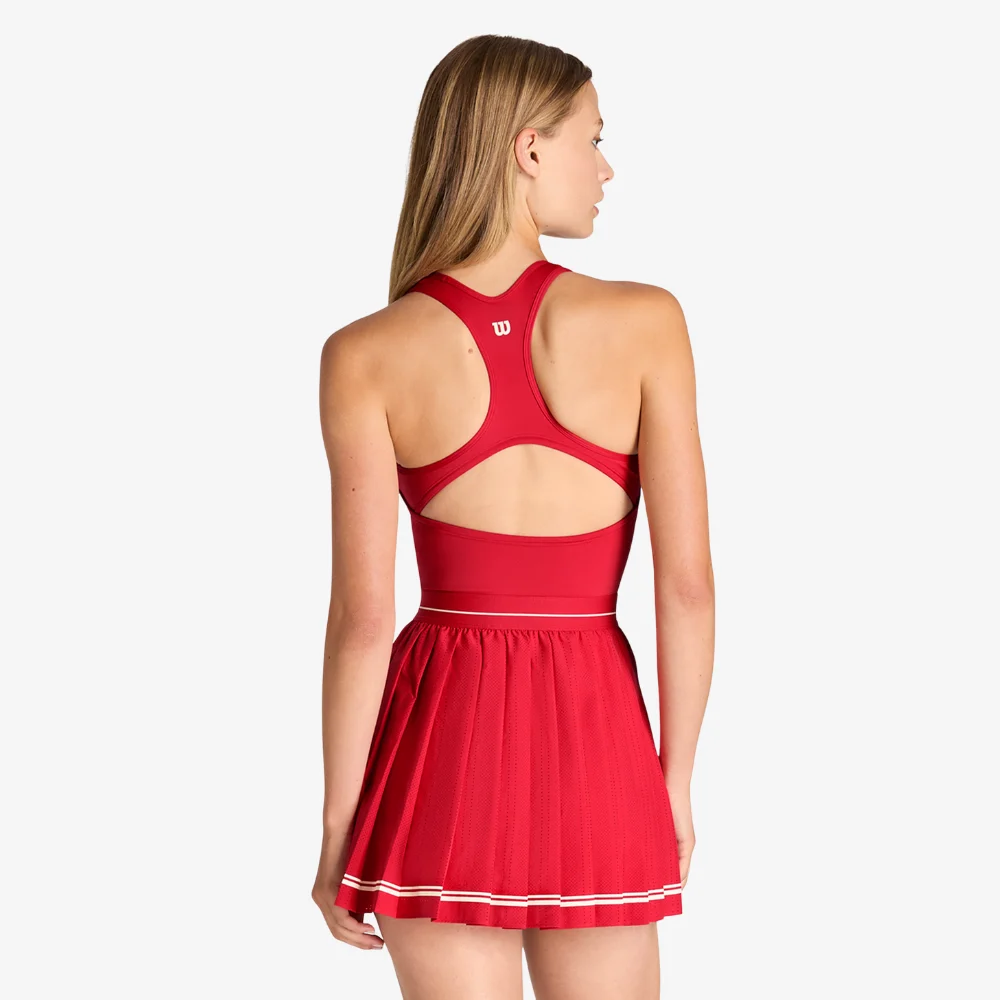 Váy Thể Thao Nữ Wilson Laser Cut Pleat Dress Varsity Red - Ảnh 5