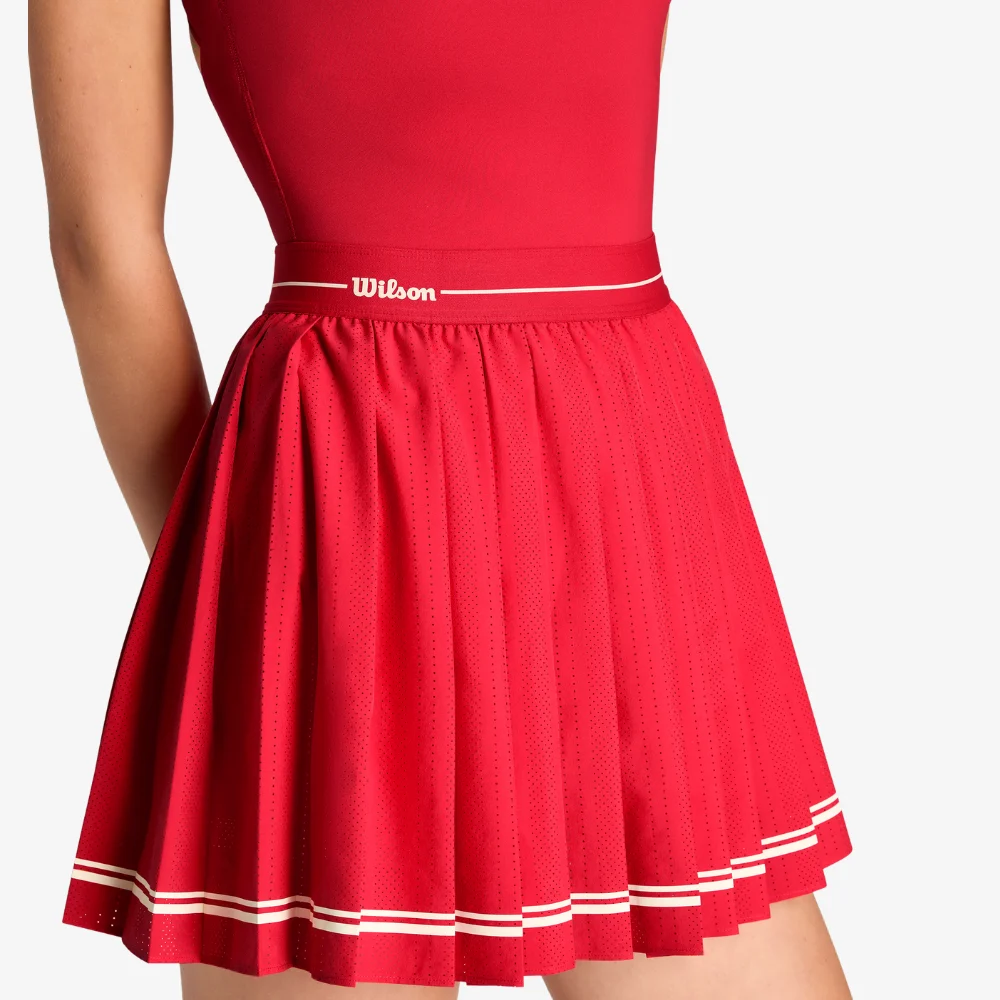 Váy Thể Thao Nữ Wilson Laser Cut Pleat Dress Varsity Red - Ảnh 4