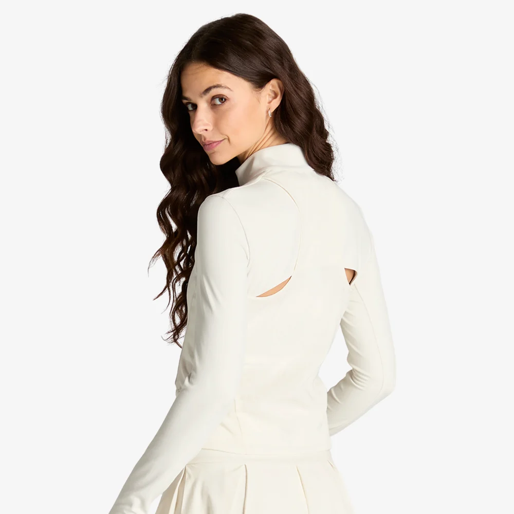 Áo Dài Tay Thể Thao Nữ Wilson Women Court 3 Half-Zip Jacket White - Ảnh 5